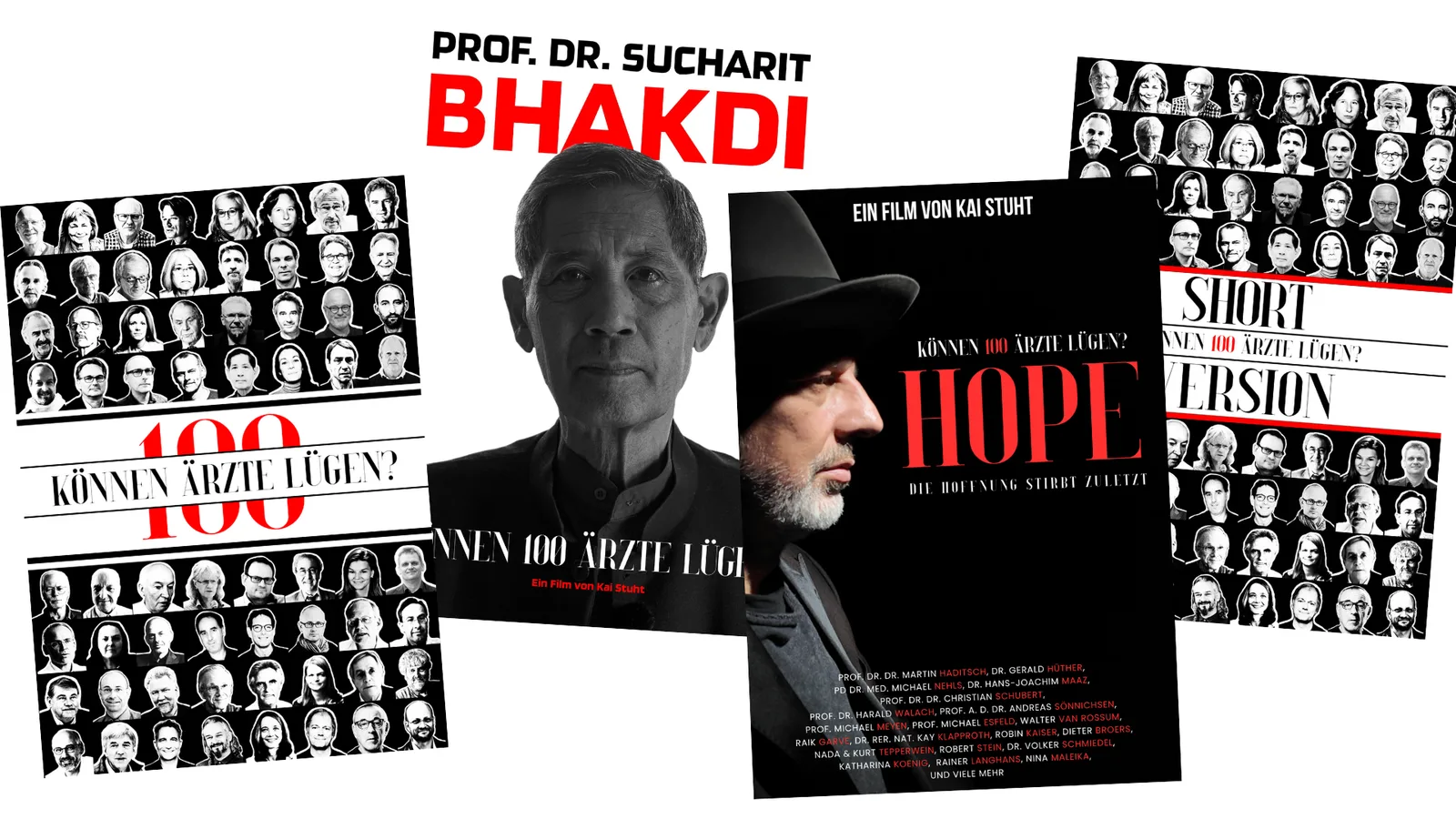 Bundle-Mockup mit Bhakdi Portrait und Filmplakaten Hope, Short Version