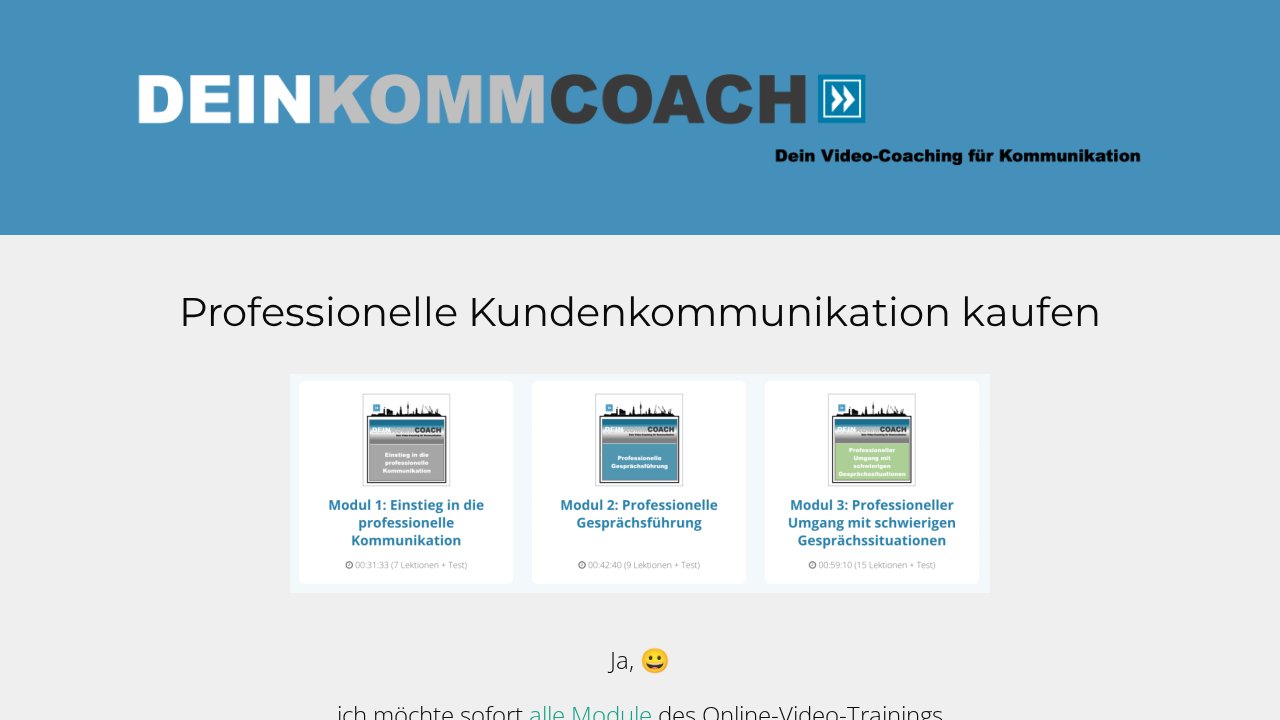 Professionelle Kundenkommunikation – Ansicht der Verkaufsseite