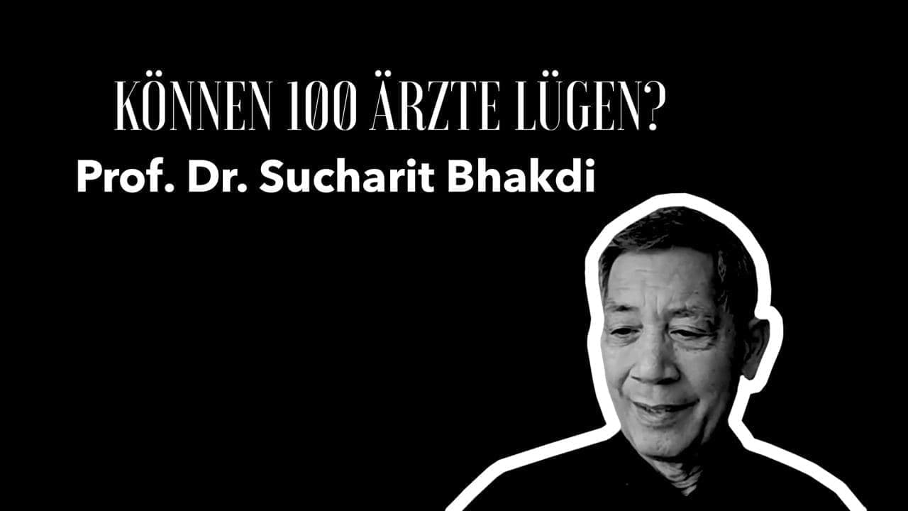 Videostandbild mit Text und Portrait von Prof. Dr. Sucharit Bhakdi