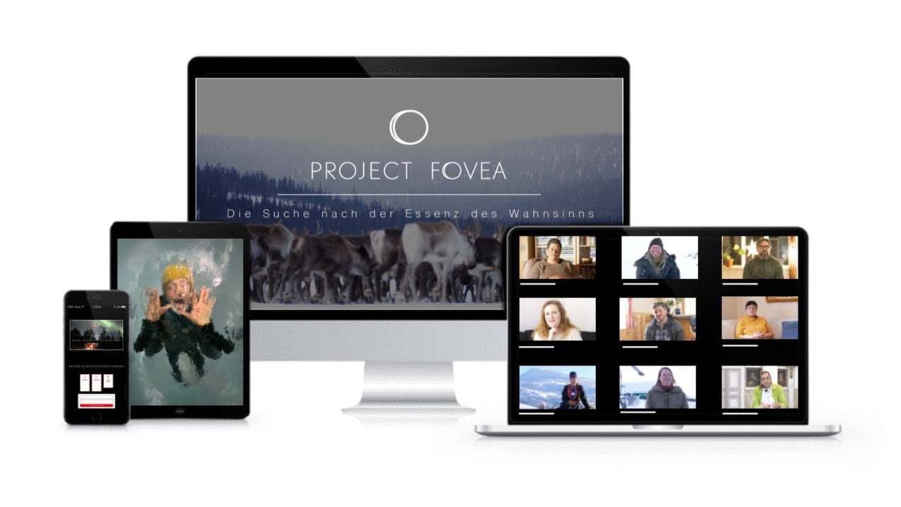 Project Fovea Kongress-Grafik mit Geräte-Mockups und Testimonial-Videos