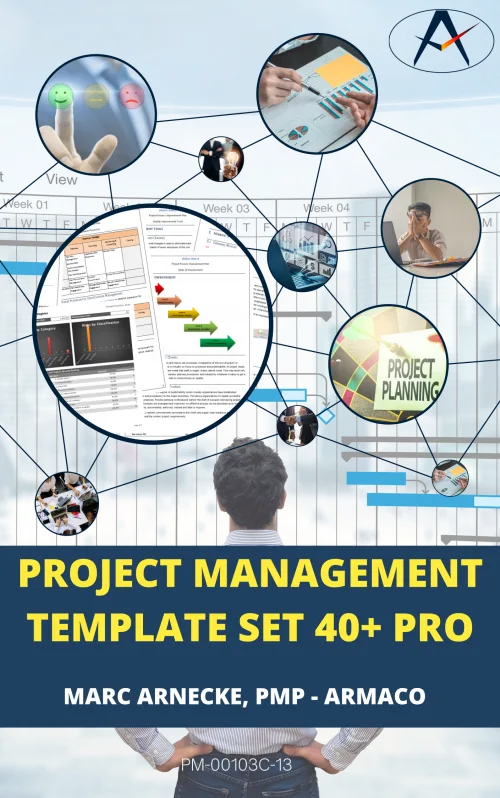 Project Management Template Set 40+ PRO mit Netzwerkdiagramm, Projektfotos und Gantt-Charts