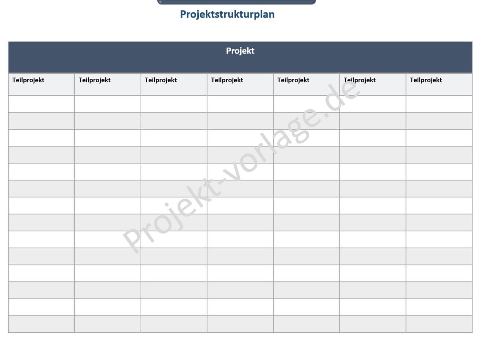 PDF-Vorlage, um dem Projektplan Struktur zu geben