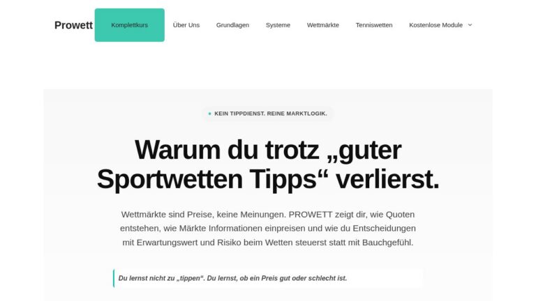 Prowett – Online-Kurs zu Sportwetten