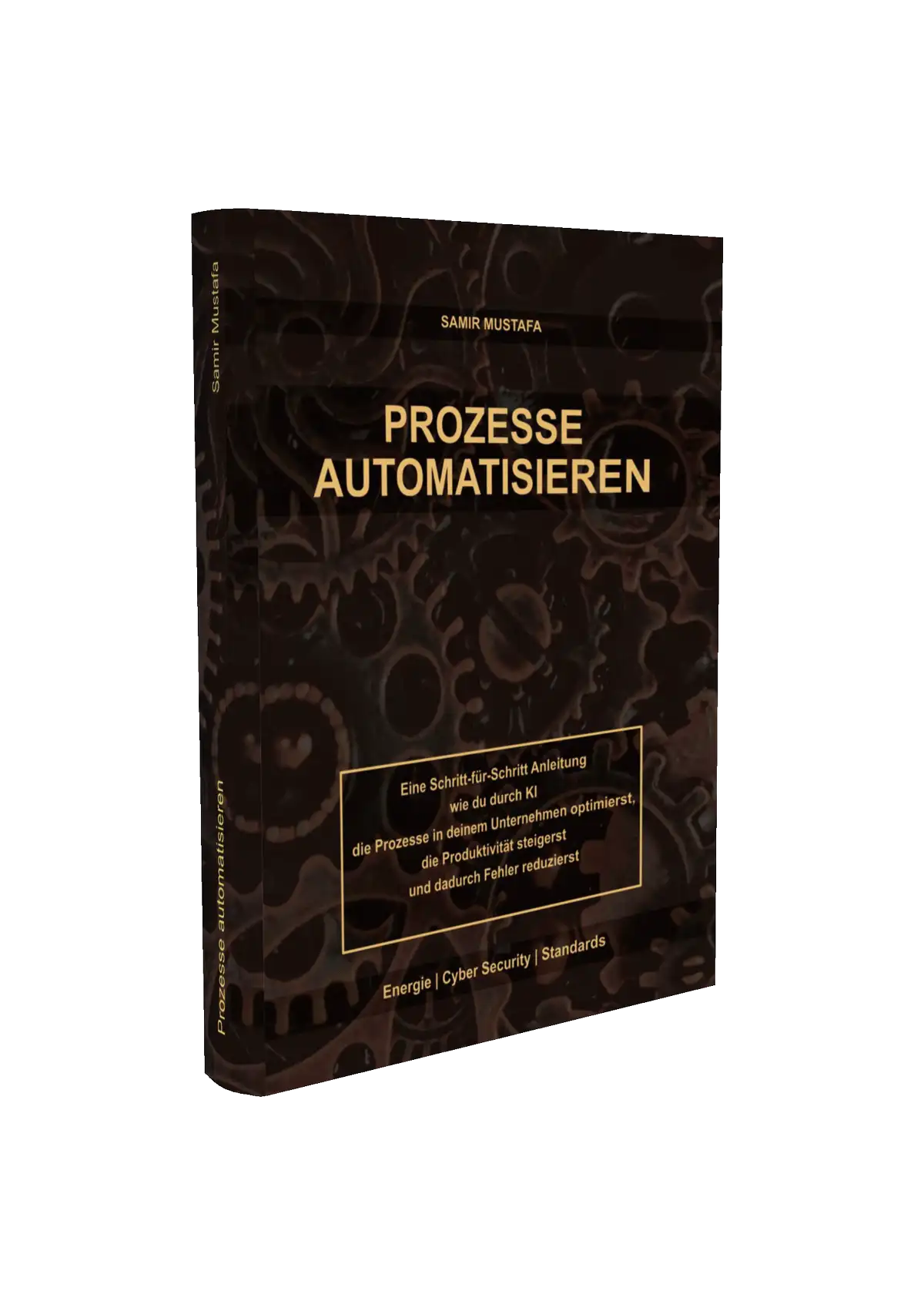 Buchcover Prozesse automatisieren von Samir Mustafa mit Zahnrad-Design