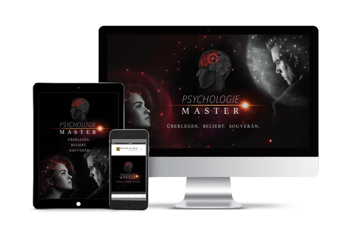 Psychologie Master Kurs auf Tablet, Smartphone und Desktop angezeigt