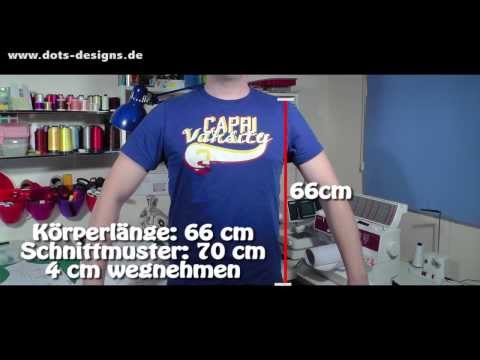 Video-Screenshot: Pumphosen-Schnittmuster Anleitung mit Körperlängenangaben 66cm, Schnittmuster 70cm, 4cm wegnehmen