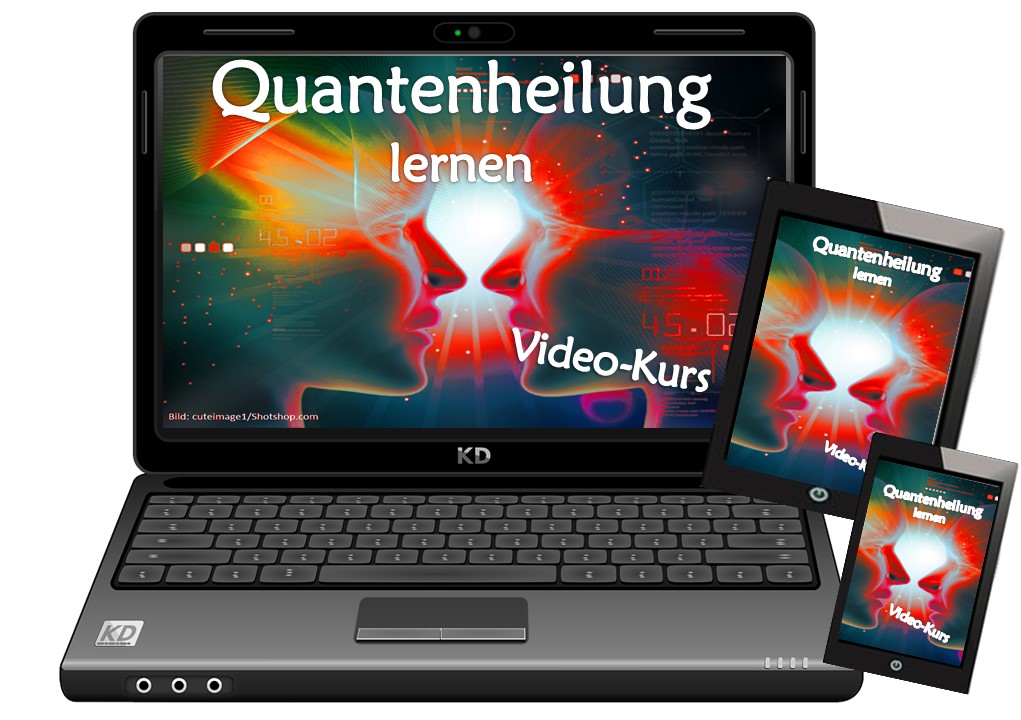Quantenheilung lernen Video-Kurs auf Laptop, Tablet und Smartphone
