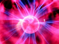 Abstrakte energetische Sphäre mit Strahlungseffekt