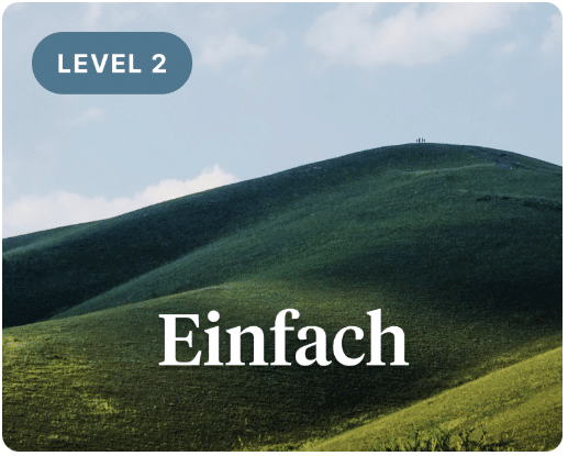 Level 2 Einfach Kursmodul mit grünem Hügellandschaft