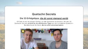 Quetschn Secrets – Die 33 Erfolgsregeln – Ansicht der Verkaufsseite