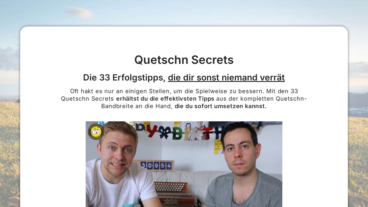 Quetschn Secrets – Die 33 Erfolgsregeln – Ansicht der Verkaufsseite