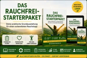 Rauchfrei-Starterpaket mit E-Book, Notfallkit, Checklisten, Notfallkarte und 21-Tage-Tracker auf verschiedenen Geräten