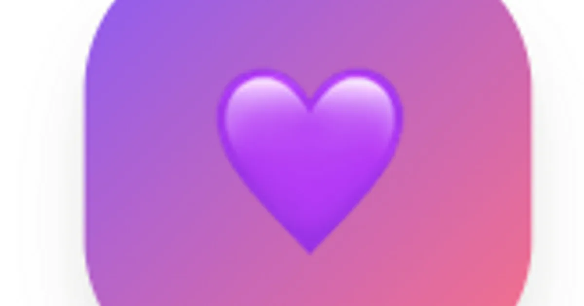 Violettes Herz-Symbol auf rosa-violettem Farbverlauf Hintergrund
