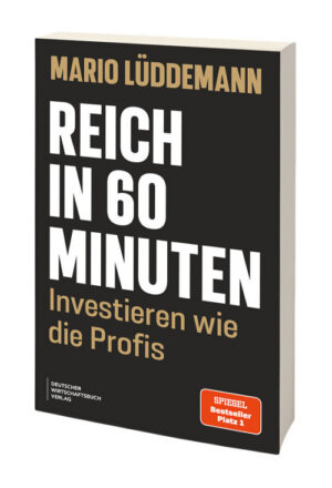 Buchcover Reich in 60 Minuten von Mario Lüddemann, schwarzer Einband mit goldener und weißer Schrift