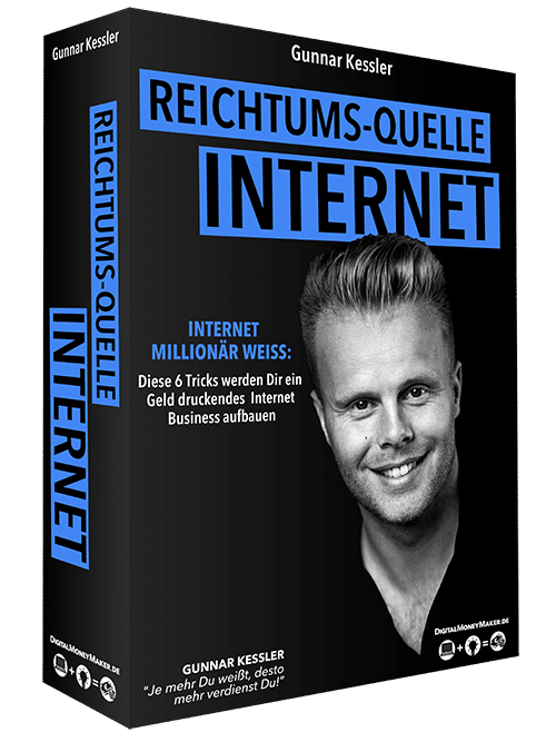 E-Book-Cover Reichtums-Quelle Internet von Gunnar Kessler, linke Seite