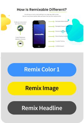 Infografik: Remixable Unterschiede mit iPhone und anpassbaren Elementen wie Farbe, Bild und Headline