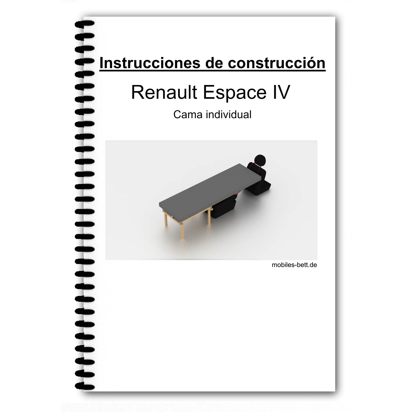 Cover Montageanleitungsbuch Renault Espace IV Einzelbett mit spiralgebundener Broschüre