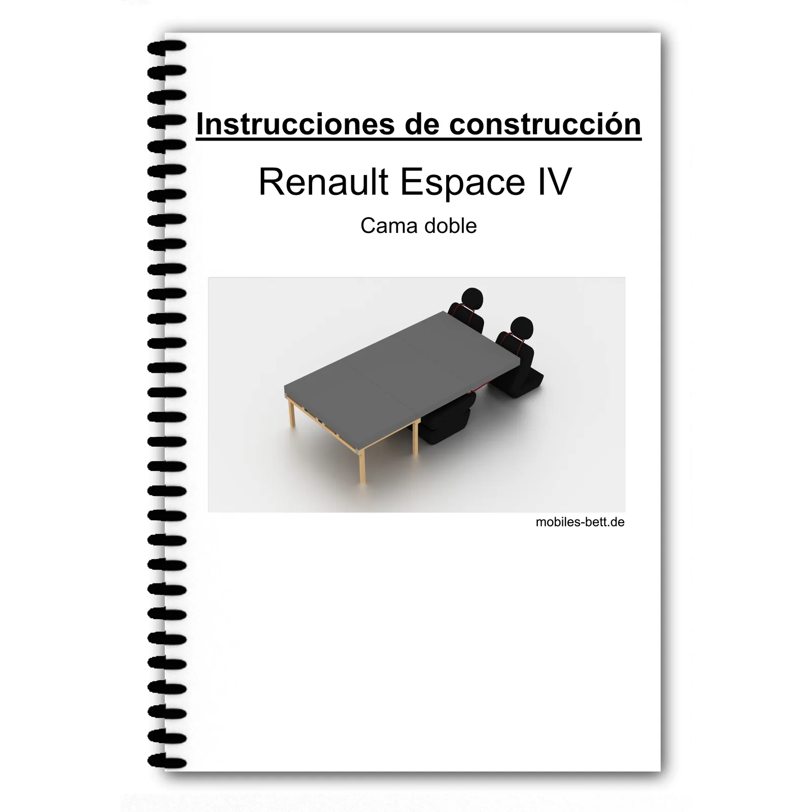 Cover Montageanleitungsbuch Renault Espace IV Doppelbett mit spiralgebundener Broschüre