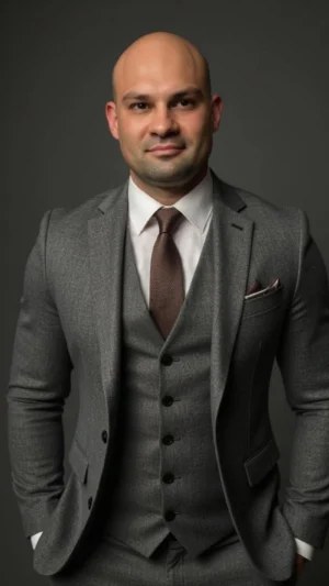Portrait-Foto: Alexander Below, Autor, in grauem Anzug mit brauner Krawatte