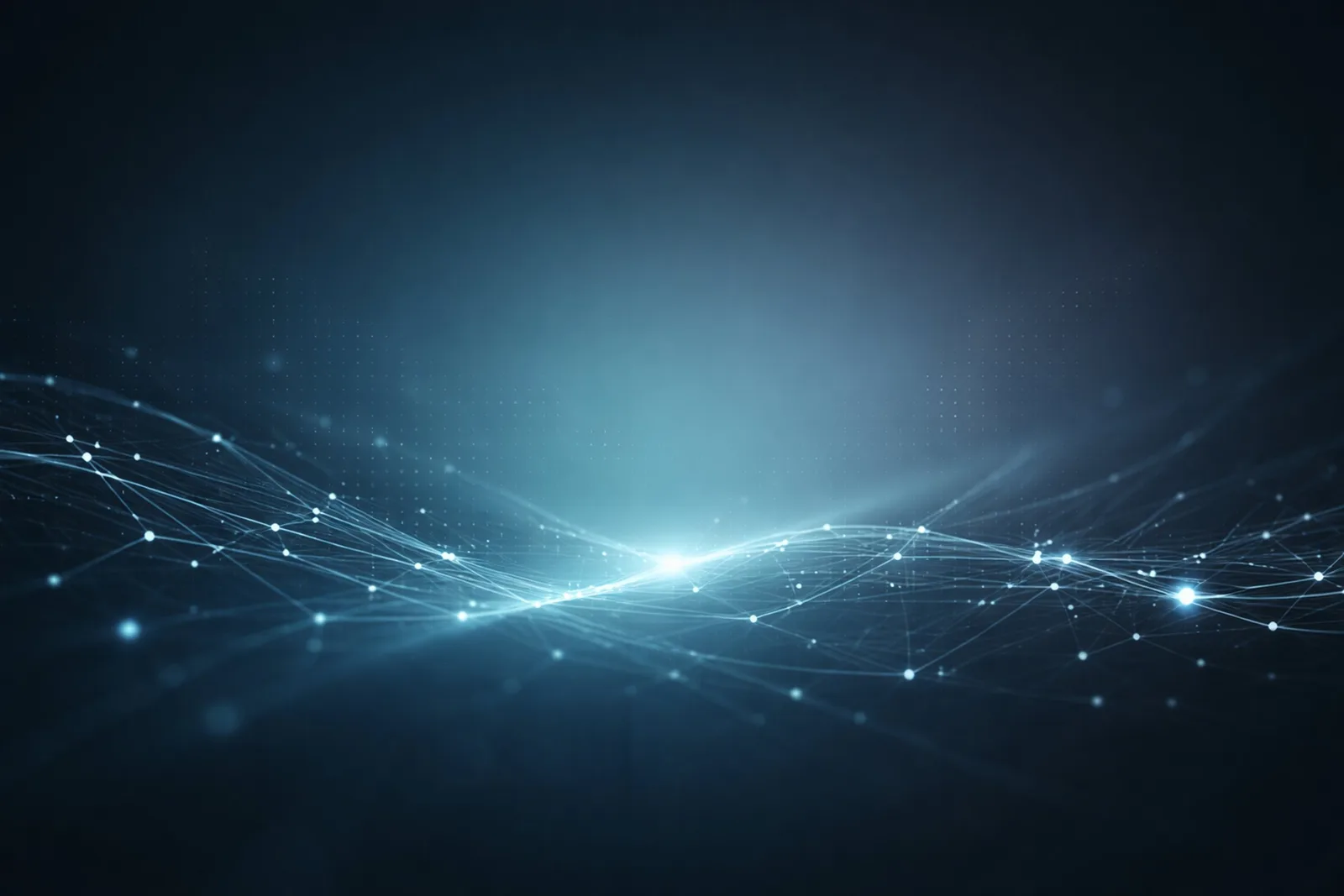 Research Report – Krypto Technologie Analyse von Alexander Below 3 Digitales Netzwerk mit leuchtenden Verbindungspunkten und Datenfluss auf dunklem Hintergrund