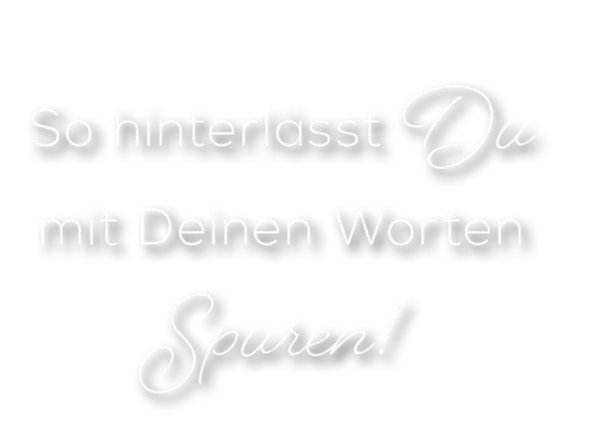 Mehrzeilige Textgrafik zu Wortwirkung in großer Schrift