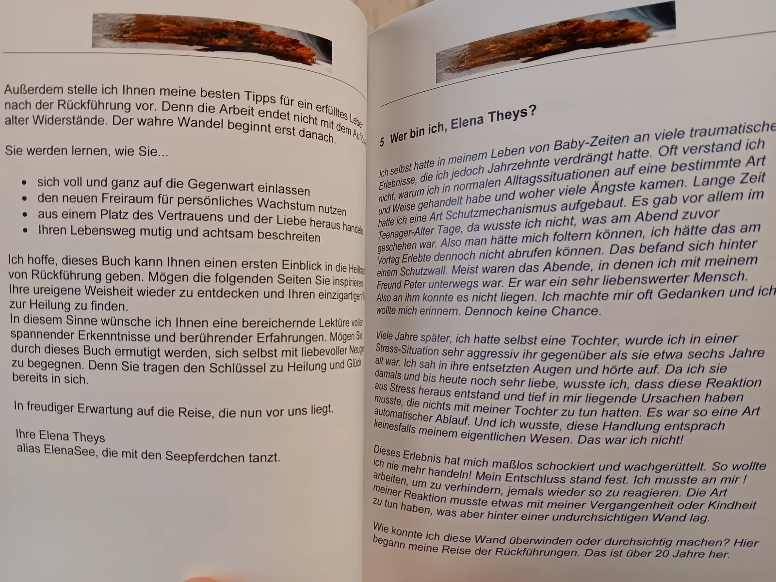 Aufgeschlagene Buchseiten Rückführung - Der Weg zur Selbstheilung Kurstext