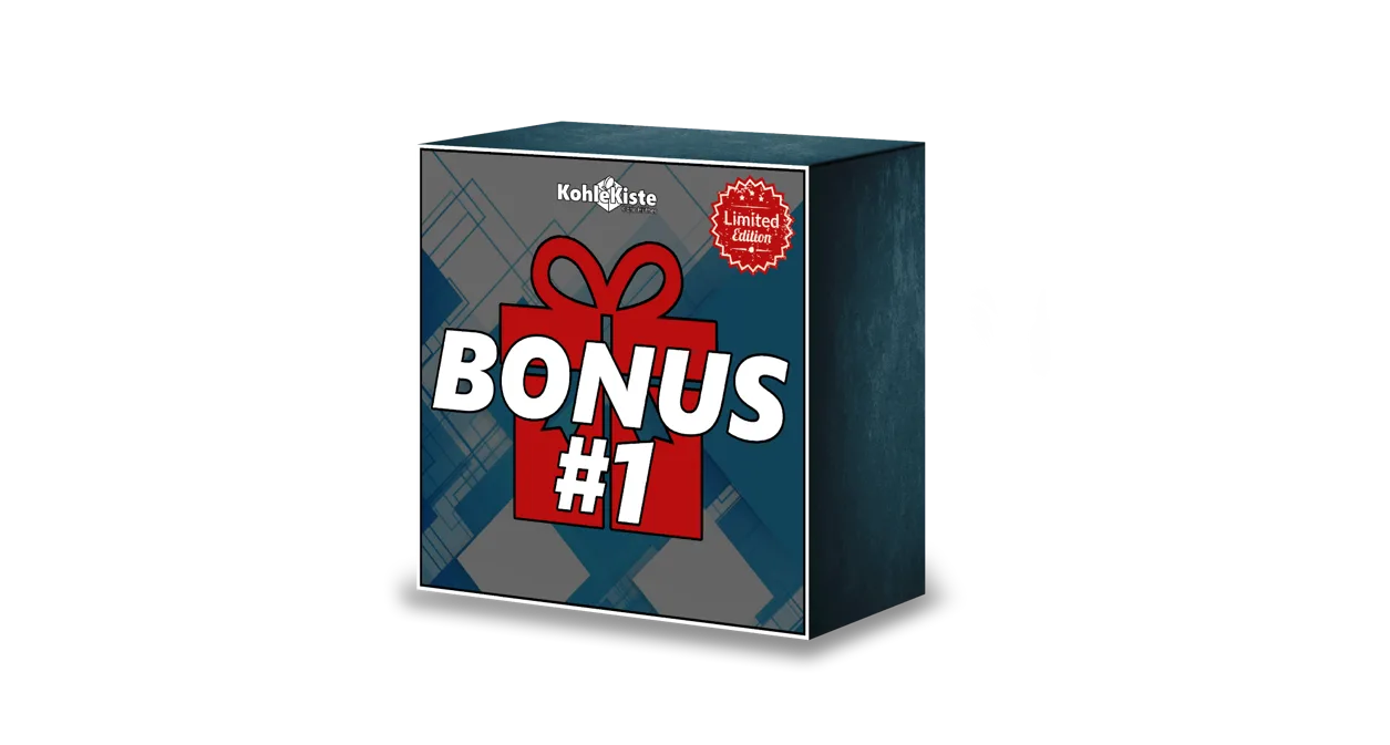 Scale – Videokurs für Nebeneinkommen von Eric Hüther 11 Bonus #1 Limited Edition Bundle Box rot, Geschenkverpackung mit Band