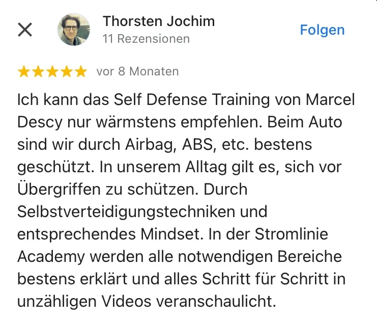 Bewertung-Google-Strongline Academy - Marcel Descy