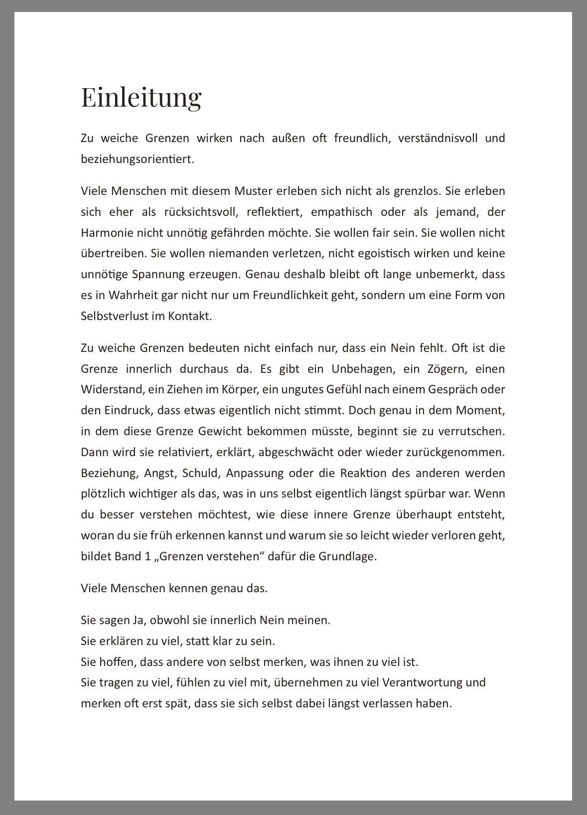 Schluss mit Anpassung und Selbstverlust – E-Book zu Abgrenzung 13 Leseprobe E-Book: Grenzen setzen und Nein sagen lernen bei Anpassung und Selbstverlust