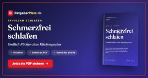 E-Book Schmerzfrei schlafen von Ratgeberplatz mit Produktmockup