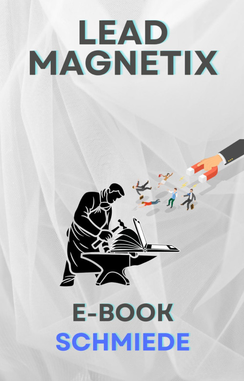 Lead Magnetix E-Book-Cover Mobile-Version ohne 3D-Effekt, flaches Design mit Magnet-Illustration