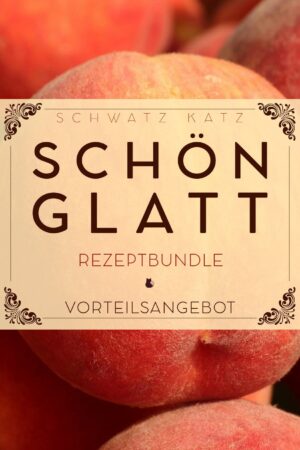 eBook-Cover »Schön glatt« Rezeptbundle von Schwatz Katz mit Äpfeln im Hintergrund