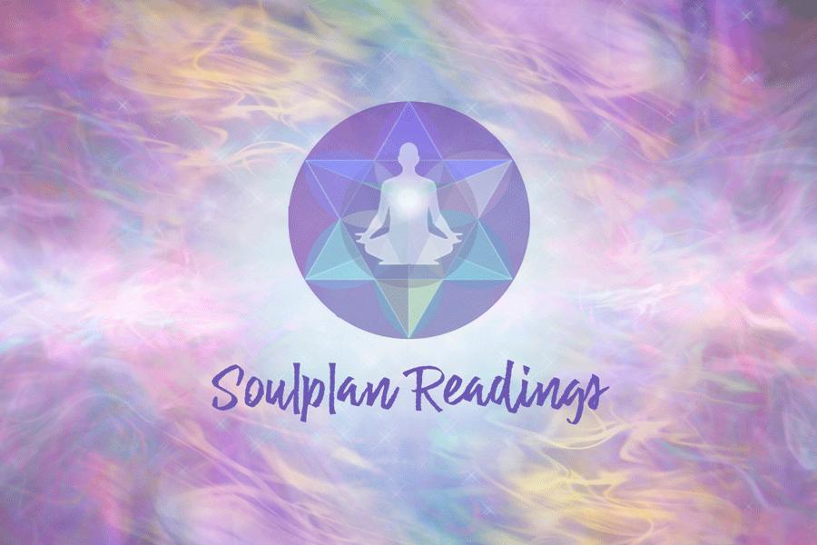 Meditative Figur in geometrischer Form mit Soulplan Readings Text