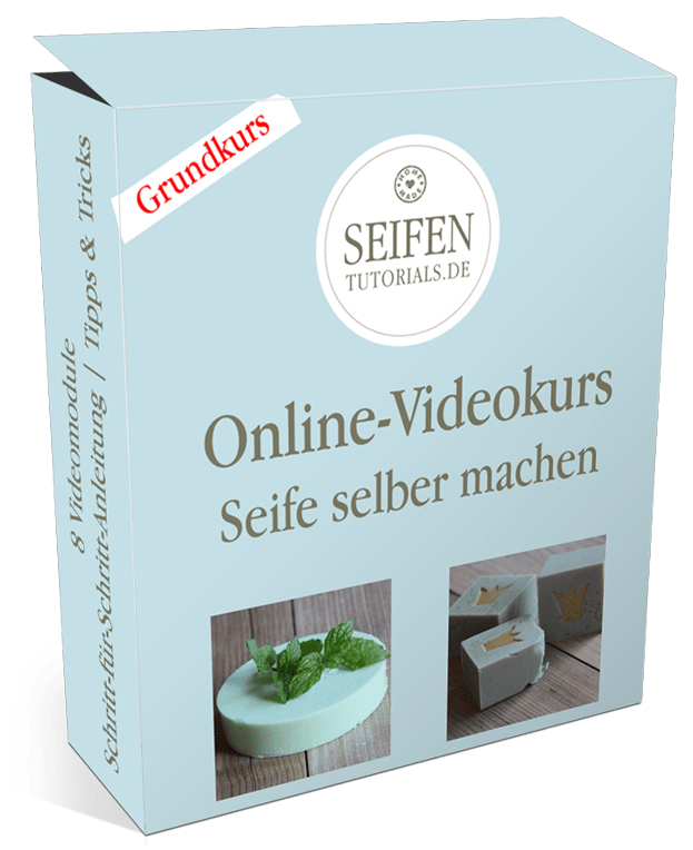 Produktbox für Online-Videokurs Seife selber machen mit Grundkurs Label und Beispielbildern