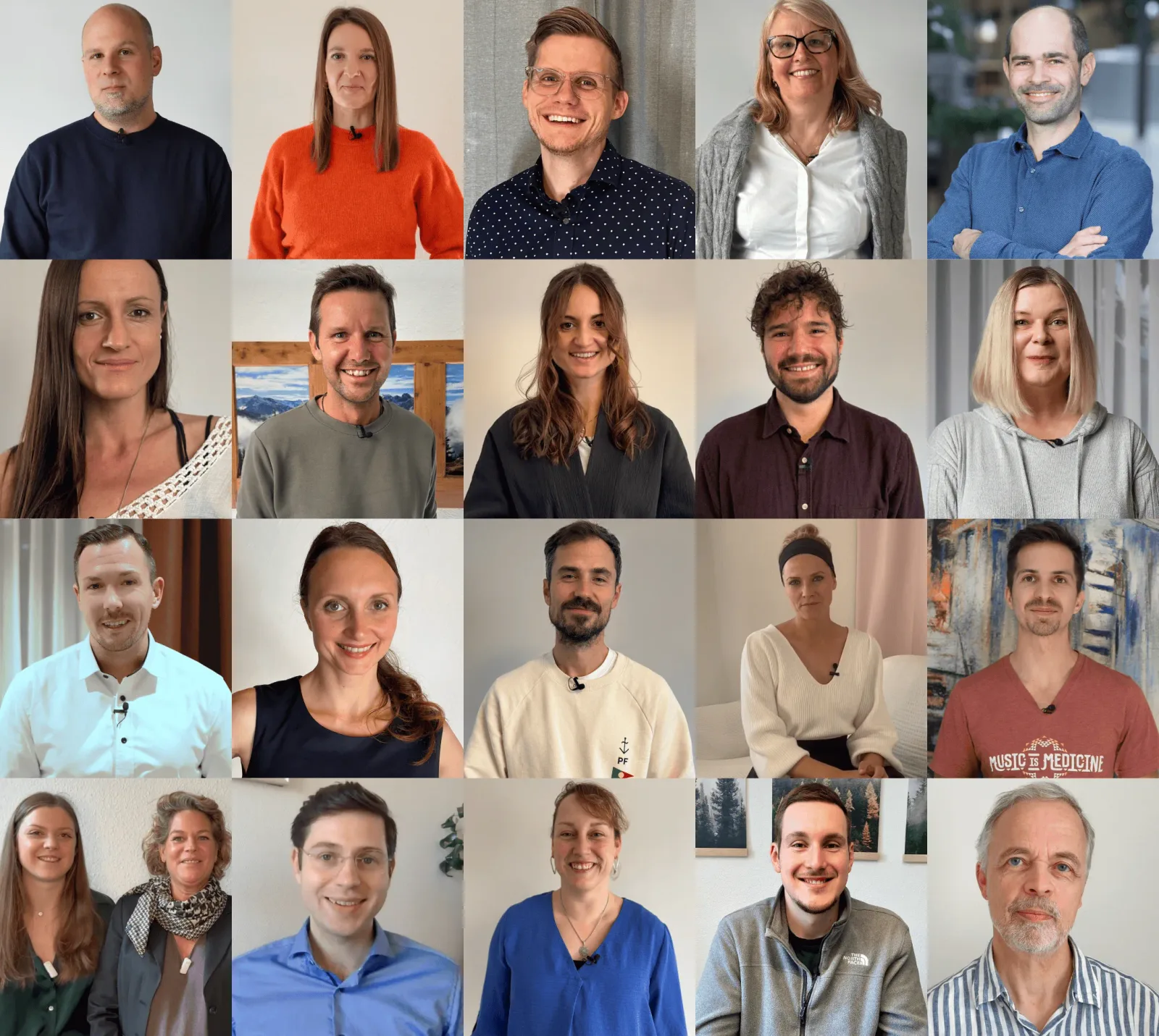 Galerie mit 25 Porträts verschiedener Personen aus unterschiedlichen Altersgruppen und Berufen