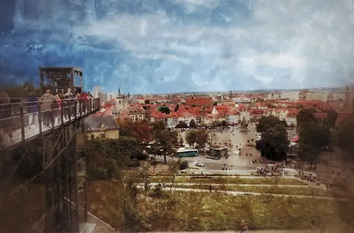 Zitadelle Petersberg in Erfurt, Aussichtsplattform mit Stadtblick