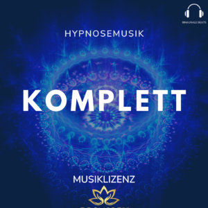Cover Hypnosemusik Lizenz Komplett mit blauem abstraktem Muster