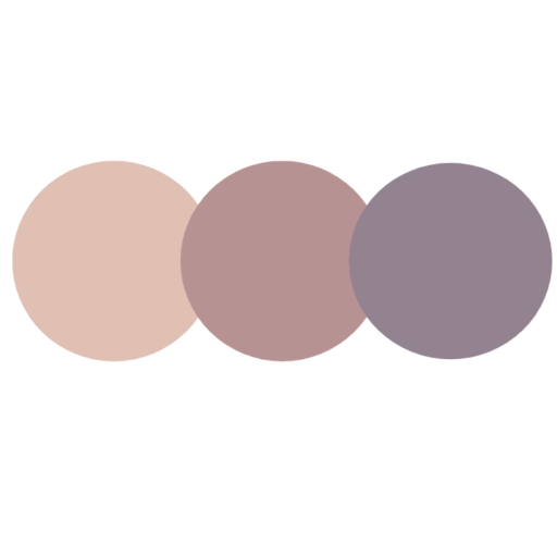 Drei überlappende Kreise in Farbverlauf von Beige über Mauve zu Grau – Gründerinnen-Kurs Design-Element