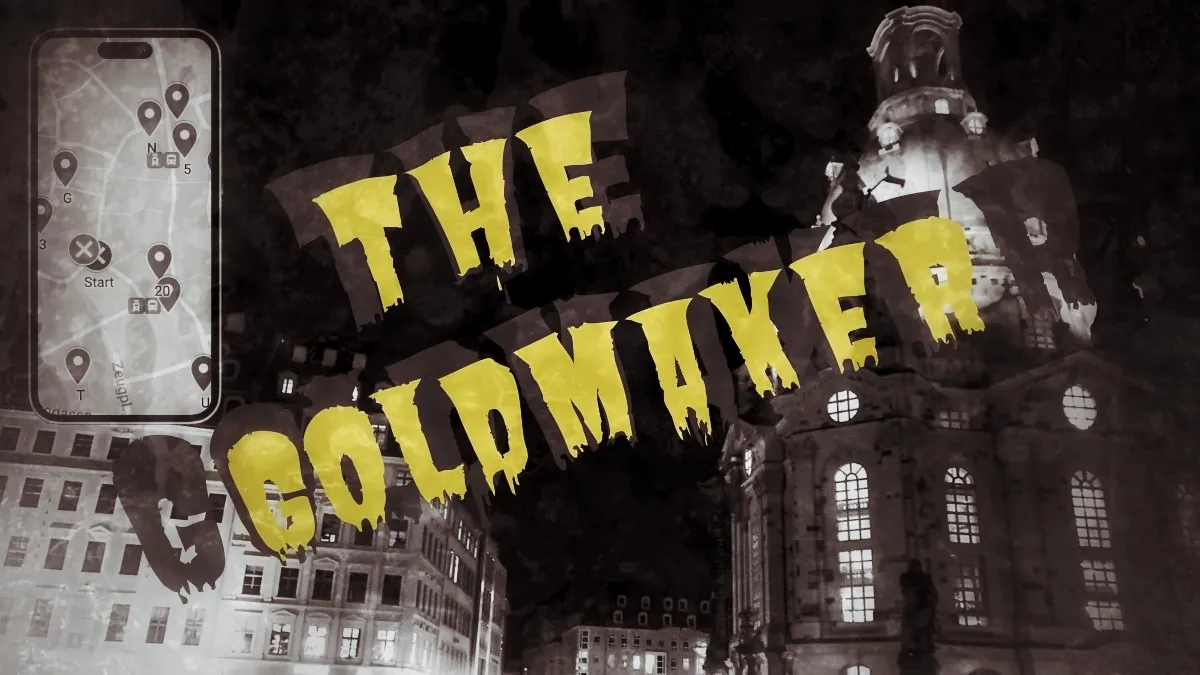 Scavenger Hunt Dresden "The Goldmaker - Hostage of the King" mit Stadtplan und Frauenkirche