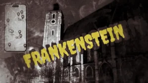 Scavenger Hunt Ingolstadt Frankenstein Genie auf Abwegen mit Kirchturm und Handy-Navigation