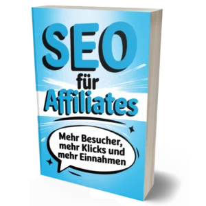 SEO für Affiliates eBook Cover von Michael Kotzur mit blauem Design und Sprechblase