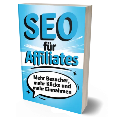 SEO für Affiliates eBook Mockup in kleinerer Größe mit 3D-Darstellung
