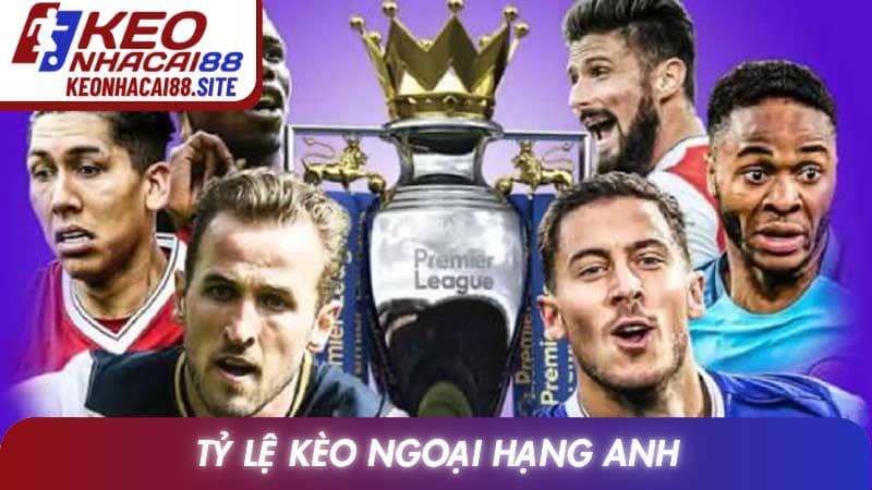 Premier League Wettquoten-Grafik mit Spielern und Pokal-Symbol
