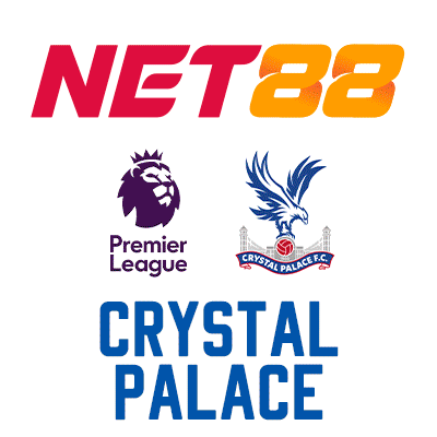 NET88 Logo mit Premier League und Crystal Palace Fußball-Logos