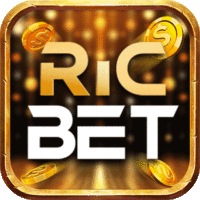 RicBet Glücksspiel-App Logo mit goldenen Münzen und Schriftzug