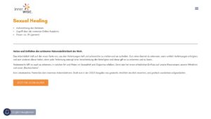 Sexual Healing Verkaufsseite mit Produktinformationen und orangefarbenem Kaufbutton
