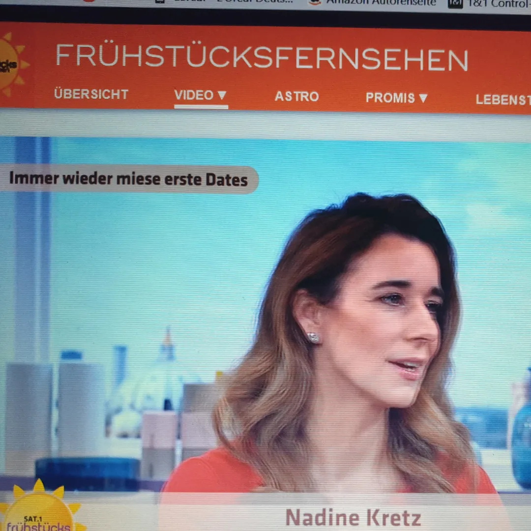 Screenshot SAT.1 Frühstücksfernsehn mit Nadine Kretz, Überschrift Immer wieder miese erste Dates