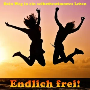 Mastermind Endlich frei Produktcover mit zwei springenden Frauensilhouetten im Sonnenuntergang