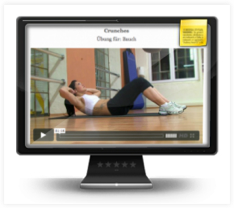 Simple Sixpack – E-Book mit Übungsvideos von Thomas Bluhm 9 Mockup eines Computerbildschirms mit Simple Sixpack Programm Salespage und Videoinhalten