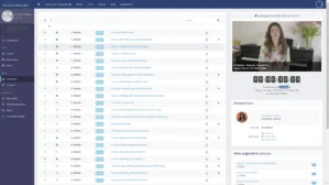 Screenshot des Kursdashboards mit Lektionsübersicht, Videoplayer und Gesangslehrerin Susanna Proskura